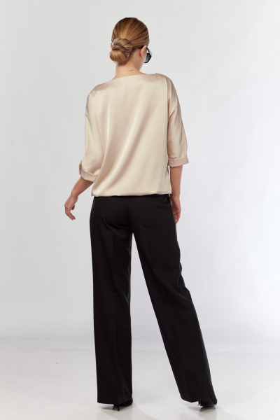 Блуза с съемной бижутерией и свободным кроем Talia fashion 434 светлый_беж - фото 7