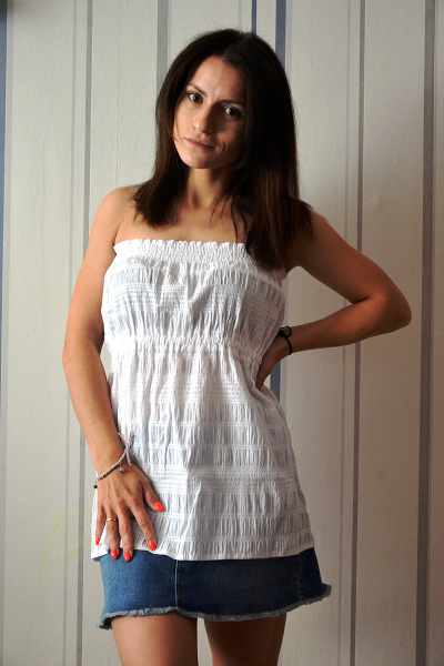 Блуза из текстиля с хлопком для круглогодичного ношения OLANTIZ БВ005 белый - фото 1