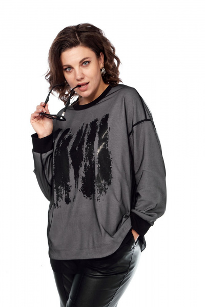 Брюки и джемпер классический из трикотажа и экокожи Jurimex 3231 - фото 3