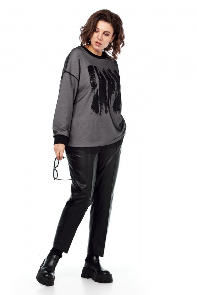 Брюки и джемпер классический из трикотажа и экокожи Jurimex 3231 - фото 2