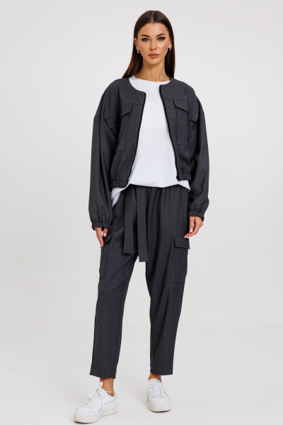 Жакет свободного кроя из костюмной ткани с карманами Kivviwear 4207.04 - фото 4