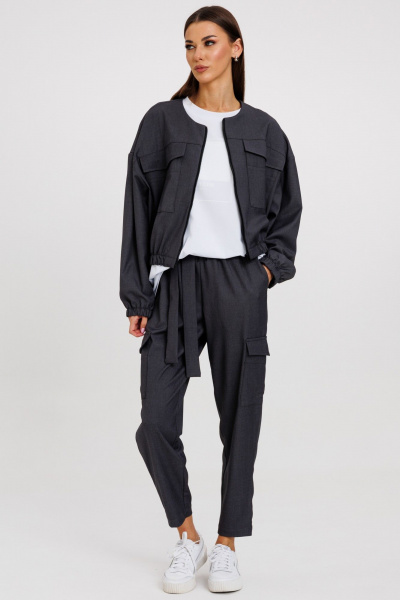 Жакет свободного кроя из костюмной ткани с карманами Kivviwear 4207.04 - фото 2