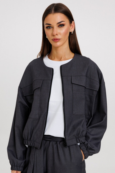 Жакет свободного кроя из костюмной ткани с карманами Kivviwear 4207.04 - фото 1
