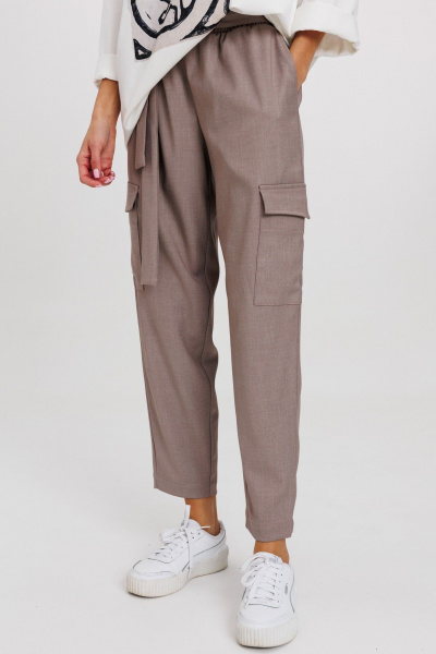 Брюки укороченные из хлопка для делового и повседневного образа Kivviwear 4208.05 - фото 3