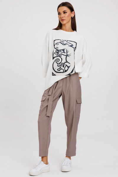 Брюки укороченные из хлопка для делового и повседневного образа Kivviwear 4208.05 - фото 2