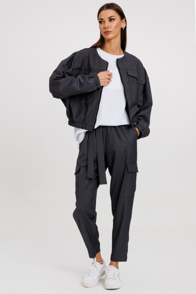 Костюм из костюмной ткани: кардиган и укороченные брюки Kivviwear 42074208.04 - фото 4