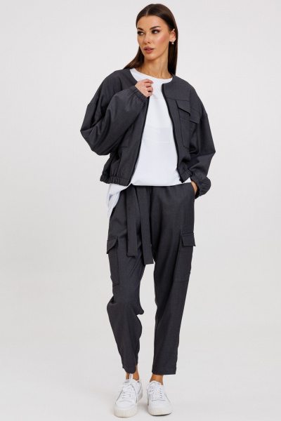 Костюм из костюмной ткани: кардиган и укороченные брюки Kivviwear 42074208.04 - фото 1