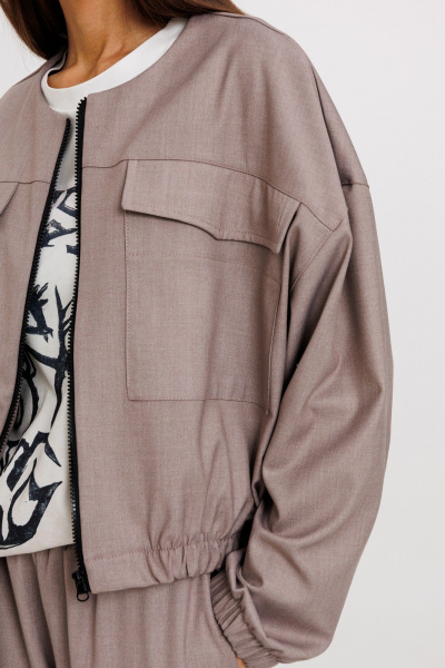 Костюм из хлопка: кардиган и укороченные брюки Kivviwear 42074208.05 - фото 9