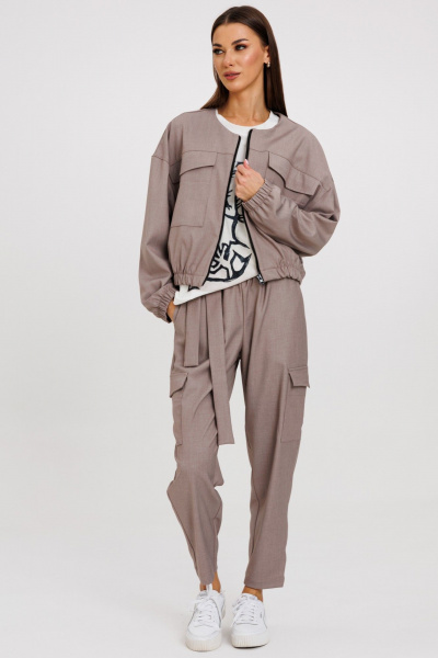 Костюм из хлопка: кардиган и укороченные брюки Kivviwear 42074208.05 - фото 5