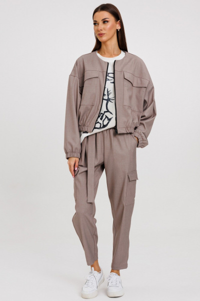 Костюм из хлопка: кардиган и укороченные брюки Kivviwear 42074208.05 - фото 3