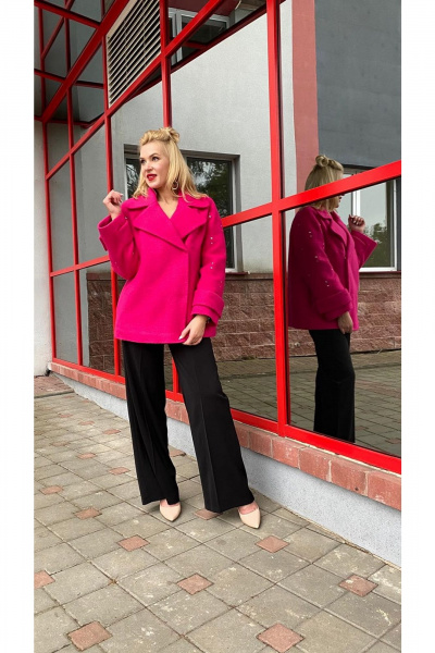 Пальто демисезонное на подкладке с металлическими клепками Atelero 1041Ф - фото 6