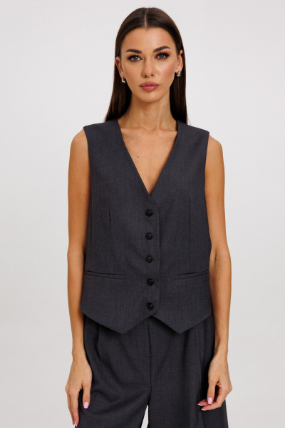 Жилет классический из костюмной ткани с прорезными карманами Kivviwear 4234.04 - фото 5