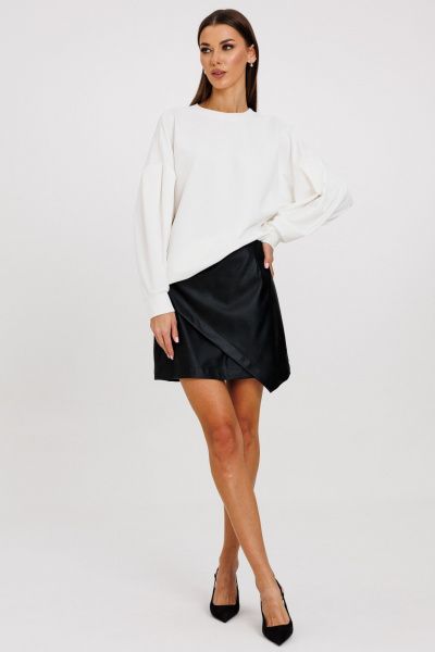 Джемпер свободного силуэта из трикотажа хлопка для демисезона Kivviwear 4232.02 - фото 6