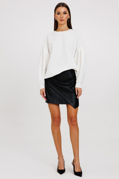 Джемпер свободного силуэта из трикотажа хлопка для демисезона Kivviwear 4232.02 - фото 5