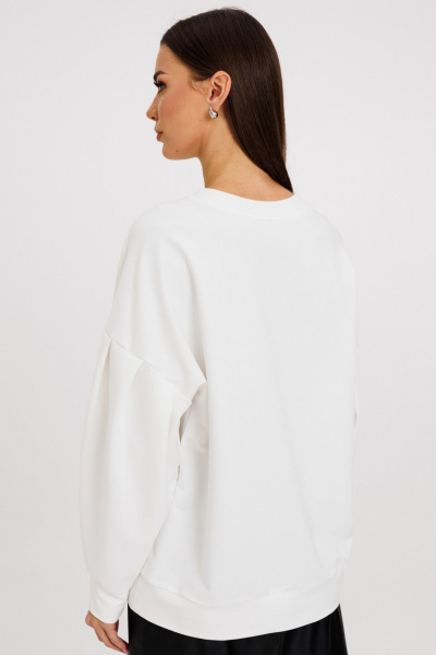 Джемпер свободного силуэта из трикотажа хлопка для демисезона Kivviwear 4232.02 - фото 3