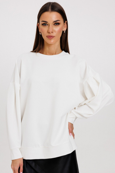 Джемпер свободного силуэта из трикотажа хлопка для демисезона Kivviwear 4232.02 - фото 1