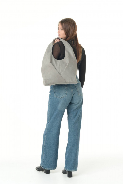 Круглогодичная сумка из искусственной замши с ручкой и карманами MT.Style Gabbi/\ grey-velour - фото 5