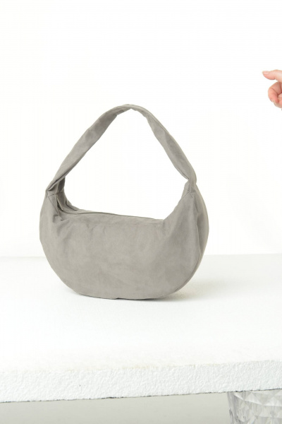 Круглогодичная женская сумка из искусственной замши с карманом MT.Style HOBO grey-velour - фото 1