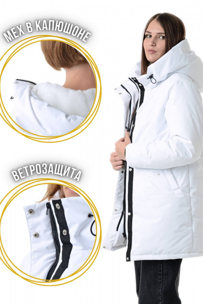 Зимняя удлинённая куртка с мембраной и меховым капюшоном MT.Style 273493219 - фото 11