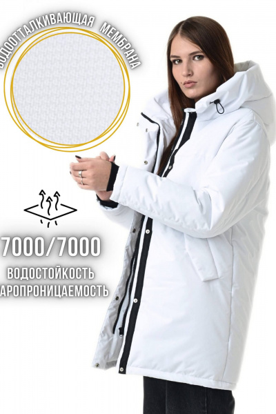 Зимняя удлинённая куртка с мембраной и меховым капюшоном MT.Style 273493219 - фото 6