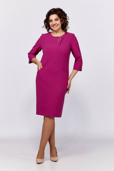 Демисезонное платье из ткани с декоративной брошью и карманами Koketka i K 1220 - фото 8