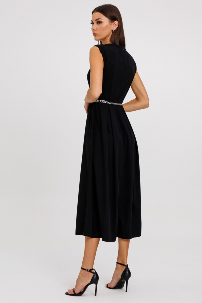 Длинное платье из костюмной ткани, с рельефами и складками Kivviwear 4242.01 - фото 8