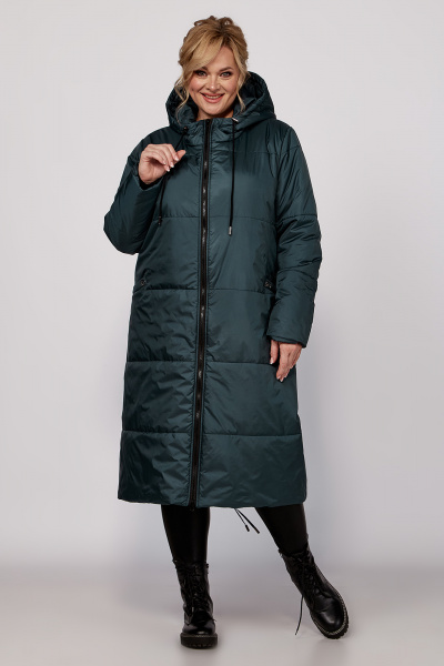 Пальто с капюшоном и наклонными карманами, стёганое утеплённое Algranda А4030-4 - фото 1