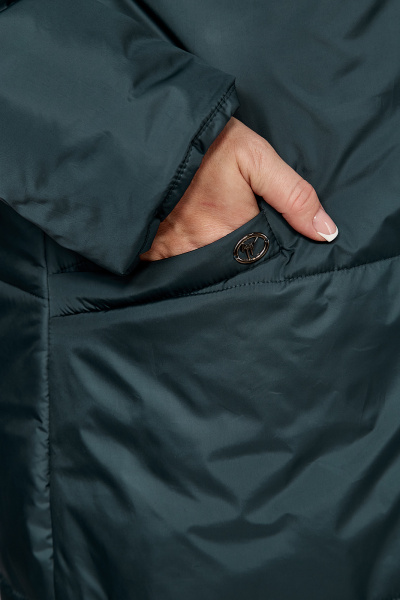 Пальто с капюшоном и наклонными карманами, стёганое утеплённое Algranda А4030-4 - фото 5