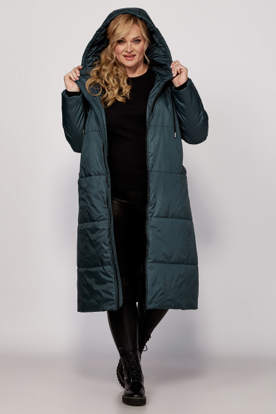 Пальто с капюшоном и наклонными карманами, стёганое утеплённое Algranda А4030-4 - фото 6