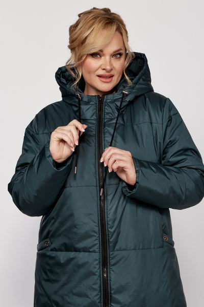 Пальто с капюшоном и наклонными карманами, стёганое утеплённое Algranda А4030-4 - фото 7
