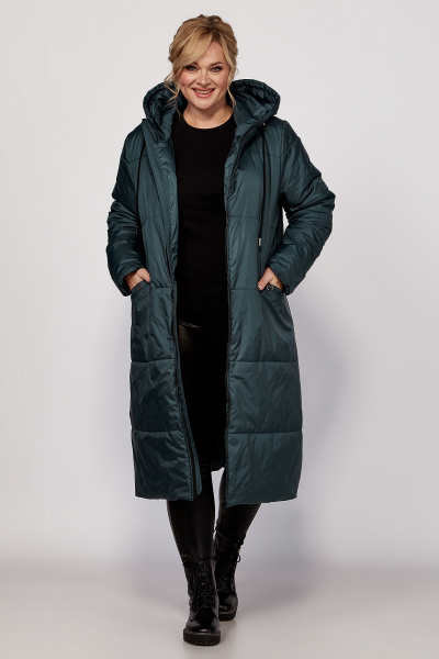 Пальто с капюшоном и наклонными карманами, стёганое утеплённое Algranda А4030-4 - фото 11