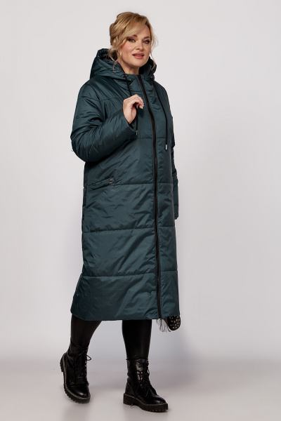 Пальто с капюшоном и наклонными карманами, стёганое утеплённое Algranda А4030-4 - фото 13