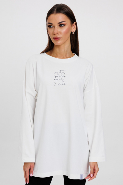 Джемпер женский демисезонный с ярким принтом из хлопка Kivviwear 4246.01 - фото 9