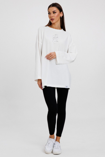 Джемпер женский демисезонный с ярким принтом из хлопка Kivviwear 4246.01 - фото 8