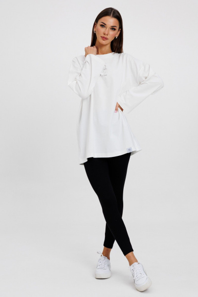 Джемпер женский демисезонный с ярким принтом из хлопка Kivviwear 4246.01 - фото 7