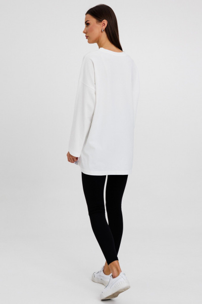 Джемпер женский демисезонный с ярким принтом из хлопка Kivviwear 4246.01 - фото 4