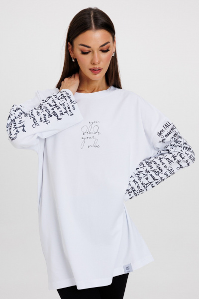 Джемпер женский демисезонный с ярким принтом из хлопка Kivviwear 4246.03 - фото 5