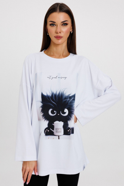 Джемпер женский демисезонный с оригинальным дизайном из хлопка Kivviwear 4246.04 - фото 4