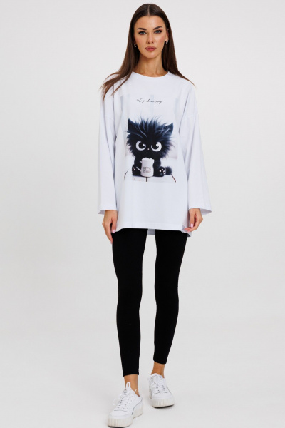 Джемпер женский демисезонный с оригинальным дизайном из хлопка Kivviwear 4246.04 - фото 3