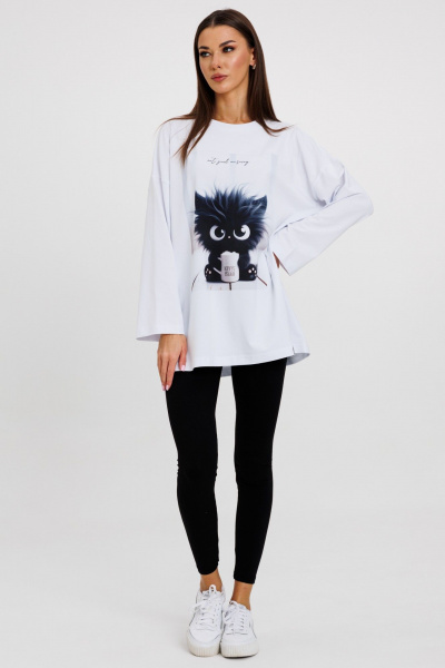 Джемпер женский демисезонный с оригинальным дизайном из хлопка Kivviwear 4246.04 - фото 2