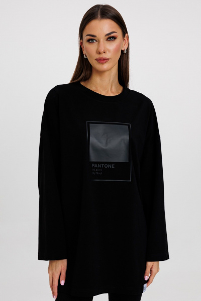 Джемпер женский демисезонный с ярким принтом из хлопка Kivviwear 4246.05 - фото 9