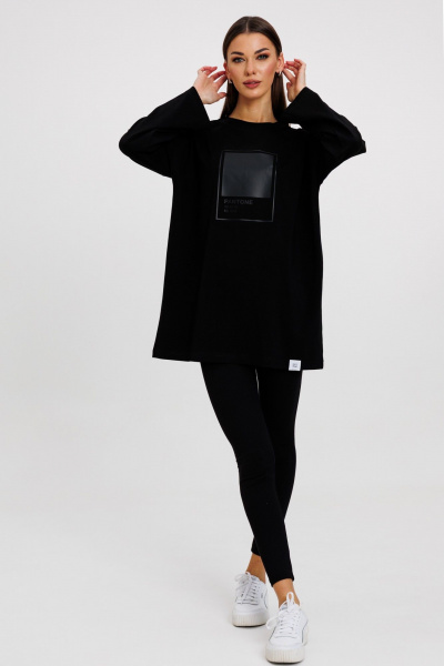 Джемпер женский демисезонный с ярким принтом из хлопка Kivviwear 4246.05 - фото 2