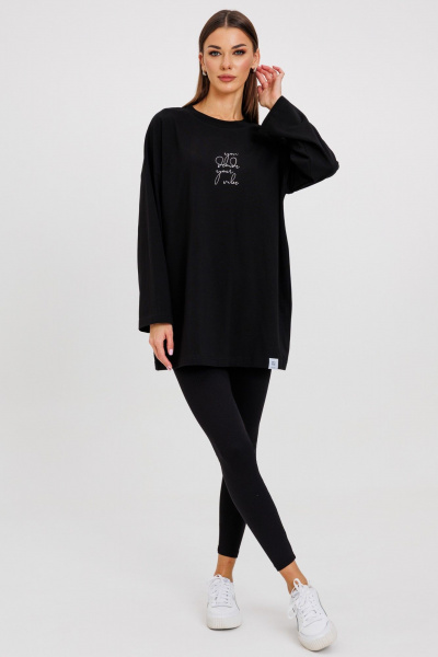 Джемпер женский демисезонный с ярким принтом из хлопка Kivviwear 4246.07 - фото 2