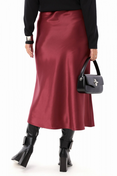 Юбка трапециевидного силуэта из атласа, с высокой талией Angelina & Сompany 1182 - фото 8