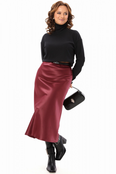 Юбка трапециевидного силуэта из атласа, с высокой талией Angelina & Сompany 1182 - фото 7