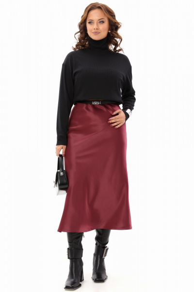 Юбка трапециевидного силуэта из атласа, с высокой талией Angelina & Сompany 1182 - фото 5