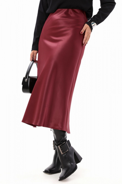 Юбка трапециевидного силуэта из атласа, с высокой талией Angelina & Сompany 1182 - фото 4