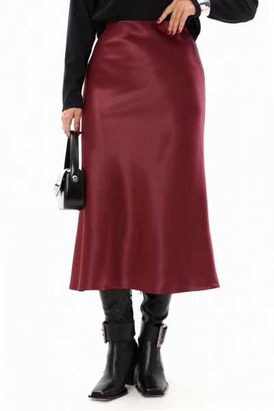 Юбка трапециевидного силуэта из атласа, с высокой талией Angelina & Сompany 1182 - фото 2