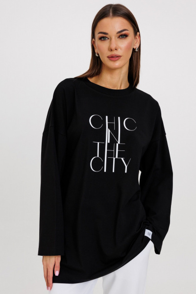 Джемпер женский демисезонный с ярким принтом из хлопка Kivviwear 4246.11 - фото 1