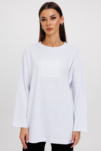 Джемпер женский демисезонный с ярким принтом из хлопка Kivviwear 4246.13 - фото 9